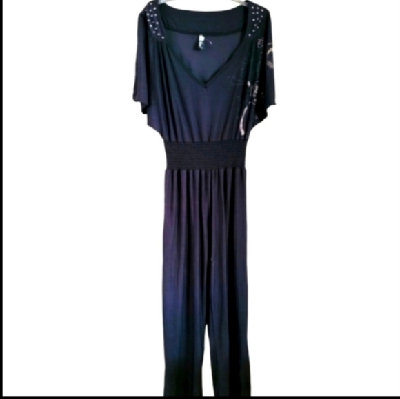 Rare Apple Bottoms Smocked Black Silver Winged Romper Size Large - Picture 11 of 11